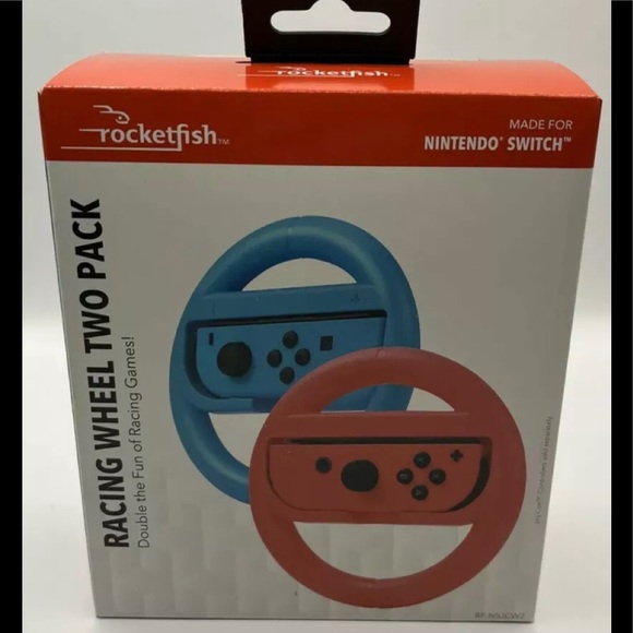 Rocketfish Other - Rocketfish Joy Con Racing Steering Wheel 2 Pk. for Nintendo Switch Red/Blue